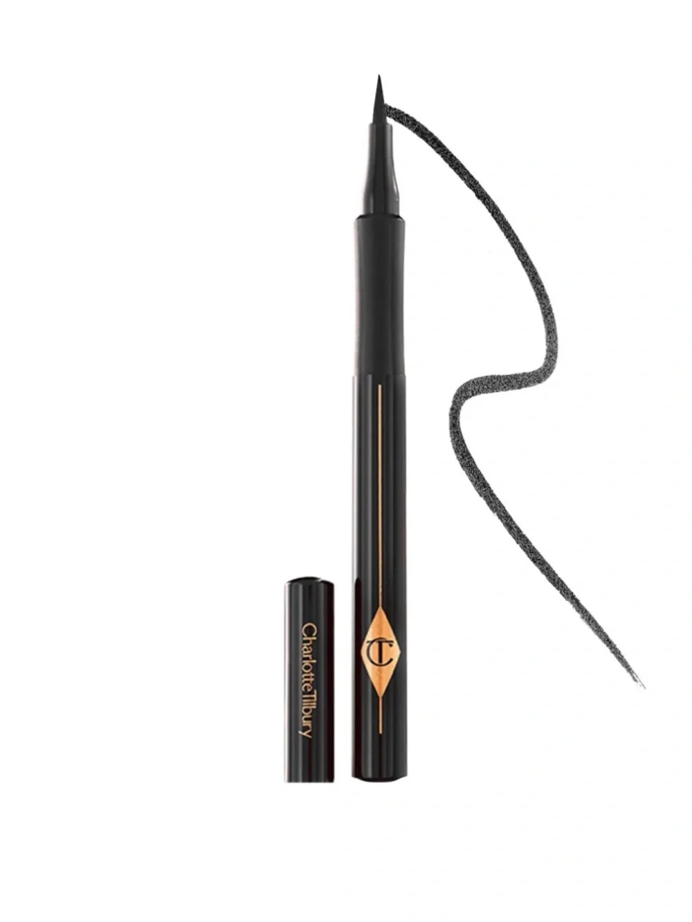 Charlotte Tilbury The Feline Flick Liquid Eyeliner — Black & Gold Accents